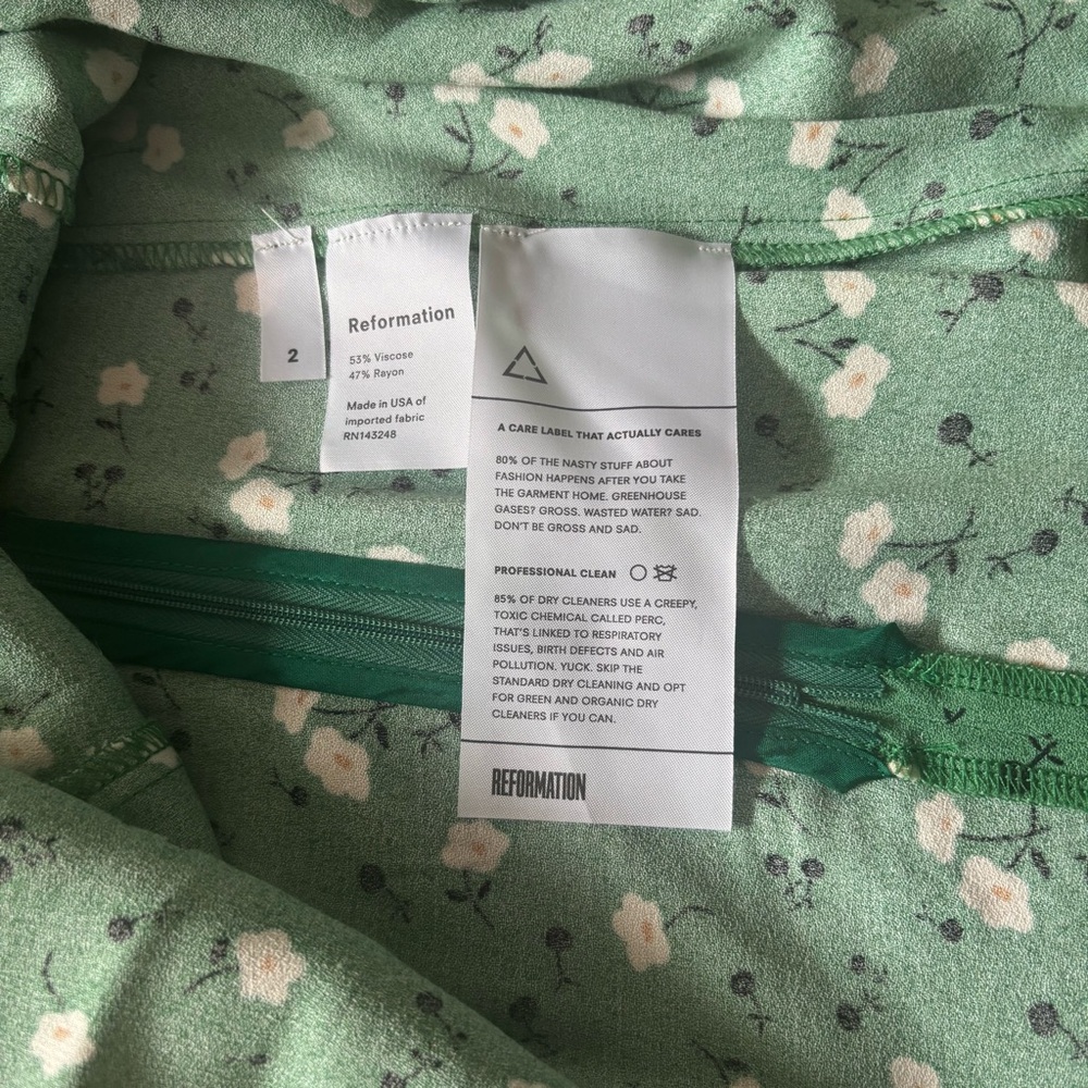 Reformation Telluride Green Floral Dress - Picture 7 of 7